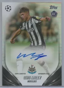 2023-24 Topps UEFA Lewis Miley RC Rookie Signatures Foil Silver Auto #A-LW SP - Picture 1 of 2