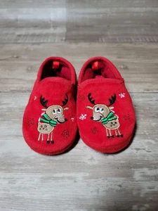 Kid's Size 7/8 Christmas Slippers Reindeer Red Booties Toys R Us Brand - Picture 1 of 7
