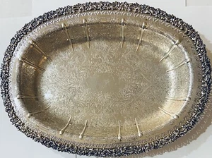 BARKER ELLIS SILVER-PLATE OVAL BOWL MENORAH HALLMARK CIRCA 1912- 14”X10.5” - Picture 1 of 9