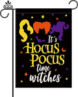 Halloween Garden Flag Hocus Pocus Witches Sanderson Sisters Burlap Double Sided