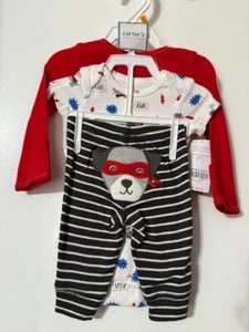 Carters Bebé Niño Recién Nacido Body Pantalones Bebé Básicos 3 Piezas Nuevo con Etiquetas Conjunto Temático Perro - Imagen 1 de 3