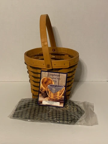 Longaberger 1998 Commemorative Barn Raising Basket with Wood Divider Insert Cover