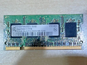 HYS64T64020EDL-3S-B2 Laptop Memory 512MB PC2-5300S-555-12-A0 - Picture 1 of 2