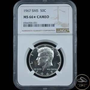 1967 SMS Kennedy Half Dollar NGC MS 66 Star Cameo - Picture 1 of 2