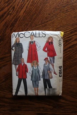 McCall's 9183 Maternity Dress-Blouse-Jumper-Skirt & Pant Pattern, Size 10 UC - Image 1 of 3