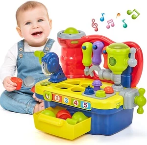 Multifunctional Workbench Tool Toy Music Light Educational For Toddler Kids Gift - Picture 1 of 9