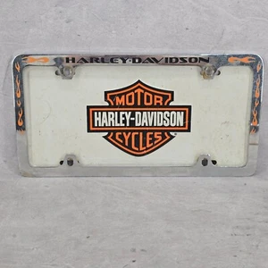 Vintage Harley Davidson Classic Chrome Metal Motorcycle License Plate Frame - Picture 1 of 15