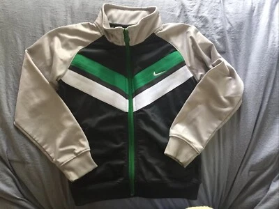 Chaqueta ligera con cremallera gris/bronceado/blanco/verde para niños Nike talla 7!!! Foto 1 de 4