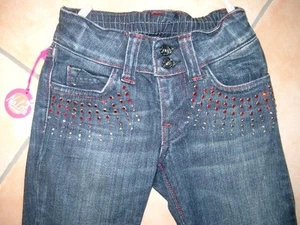 (C453) Pantalón vaquero Nolita Pocket Girls mega pedrería y remaches de acero talla 104 - Imagen 1 de 3