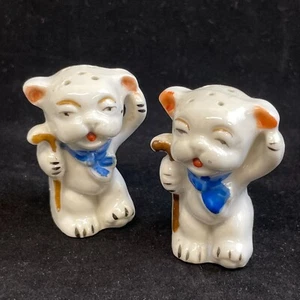 Vintage Anthropomorphic Old Man Bear With Cane Salt and Pepper Shakers Japan - Bild 1 von 8
