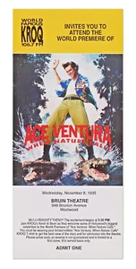 1995 Jim Carey "Ace Ventura When Nature Calls" World Premiere Ticket 11/8/95 - Picture 1 of 2