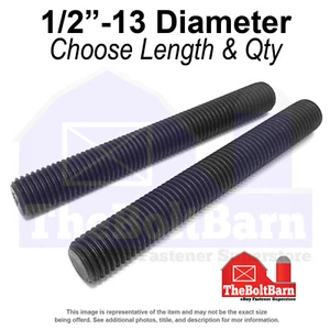 1/2"-13 Fully Threaded Alloy B7 Stud Coarse Thread Plain (Choose Length & Qty) - Picture 1 of 15