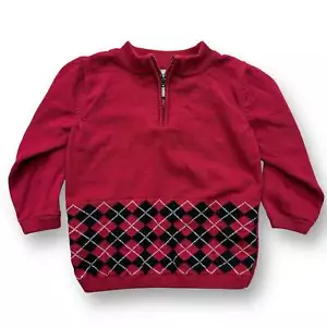 Pullover tejido con cremallera de cuarto rojo oscuro talla 12 meses Cuddle Bear para niños - Imagen 1 de 2