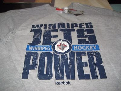 PARA HOMBRES NHL REEBOK FACE OFF WINNIPEG JETS CAMISETA MANGA LARGA GRANDE L GRIS NUEVA CON ETIQUETAS Foto 1 de 2