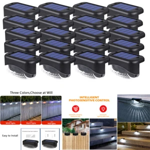 Outdoor IP65 Waterproof Black White ABS Solar Fence Post Lights for Wall Mount - Picture 1 of 19