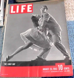 LIFE MAGAZINE AUGUST 23 1943 THE LINDY HOP DANCING DANCERS RALSTON CEREAL WWII - Picture 1 of 6