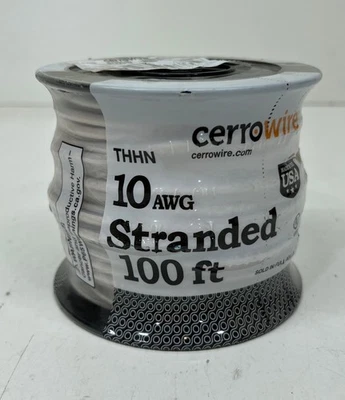 Cerrowire 100 ft. 10 Gauge White Stranded Copper THHN Wire - Image 1 of 2
