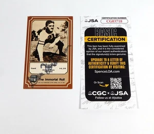 Tarjeta firmada por Dan Fortmann 1975 Fleer Salón de la Fama papel inmortal FB #20 JSA automática - Imagen 1 de 2