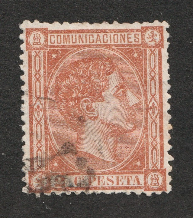 1875 Espanha Sc# 212 - 2¢, Rei Alphonso XII. Selo usado Cv$ 11,00 - Imagem 1 de 1