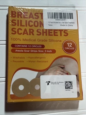 SILICONE SCAR SHEETS for Breast Areola Gel Circles Post Surgery 12ct NUBICAL - Image 1 of 2