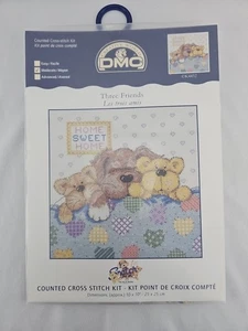 DMC gezähltes Kreuzstich-Set "Drei Freunde" - Hunde Neu - Bild 1 von 3