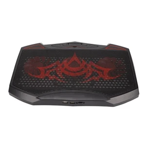 Gaming Laptop Cooling Pad Red Led 3 Cooling Fans 5 Adjustable Angles Dual ND - Photo 1/12