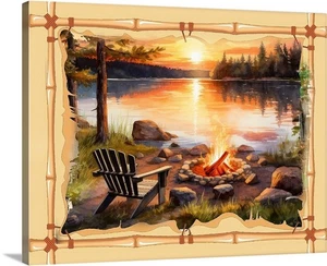 Lake Fork Texas Camping Fishing LAke Gallery Canvas Wrap Fly Fishing Trout - Picture 1 of 4