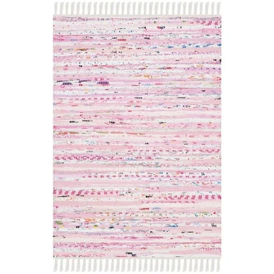 Rag Rug Collection Accent Rug - 2' x 3', Light Pink & Multi, Handmade Boho St... - Image 1 of 4