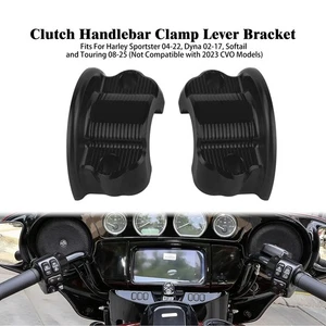 2X Clutch Handlebar Clamp Lever Bracket Black For Harley Sportster XL833 2004-22 - Picture 1 of 13