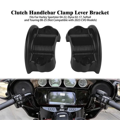 2X Clutch Handlebar Clamp Lever Bracket Black For Harley Sportster XL833 2004-22 - Image 1 of 4