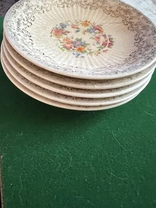 VTG Royal National Brotherhood Operative Potters 5 22k Gold Plates 5 1/2" - Picture 1 of 6