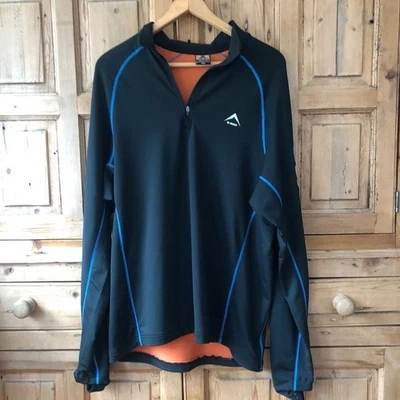 Pullover negro K-Way Technical Design para hombre XL capa base camping manga larga DEFECTUOSO Foto 1 de 4