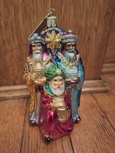 Vecchio Mondo Natale "Tre Saggi" Decorazione Vetro Nuovo con Etichetta - Foto 1 di 10