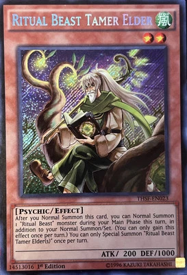 Ritual Beast Tamer Elder THSF-EN023 1st Edition Secret Rare VLP - Image 1 of 3