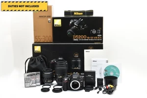 [Casi sin usar+] Nikon D5200 24,1 MP SLR digital 18-55 mm y 55-300 mm VR de JAPÓN - Imagen 1 de 14