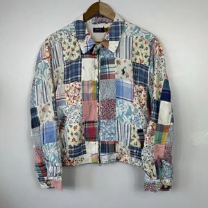 Polo Ralph Lauren Patchwork Jacket, Linen Cotton, Cropped, Size Womens Large - Picture 1 of 8