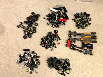 LEGO Huge Bulk Lot Wheels Tires Axles Rims Parts - Cars Trucks Tractors Vehicles - Image 1 of 4