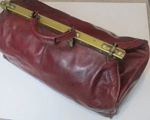 XL Reisetasche Arzttasche Bordeaux Leder Vintage ca. 60 cm lang  (D8) - Picture 1 of 10