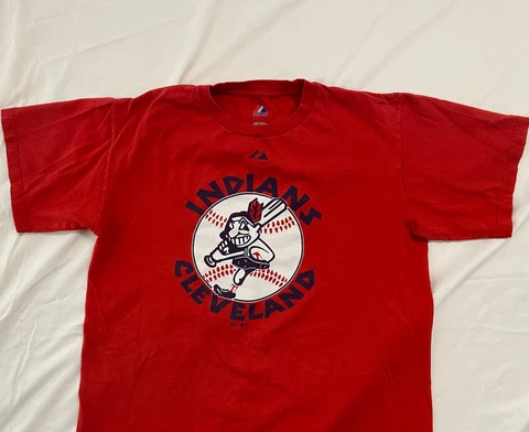 Retro Cleveland Indians T Shirt Chief Wahoo MLB Baseball Medium Red - RARE Cover