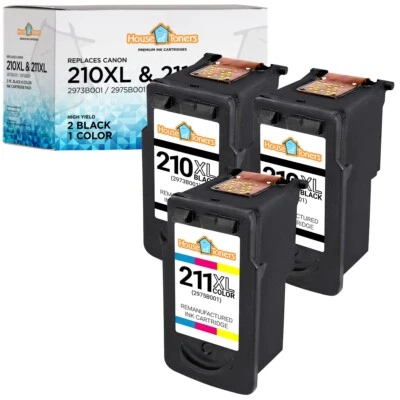 Cartucho de tinta 3PK PG210XL CL211XL para Canon PIXMA MP240 MP250 MP270 MP280 Foto 1 de 2