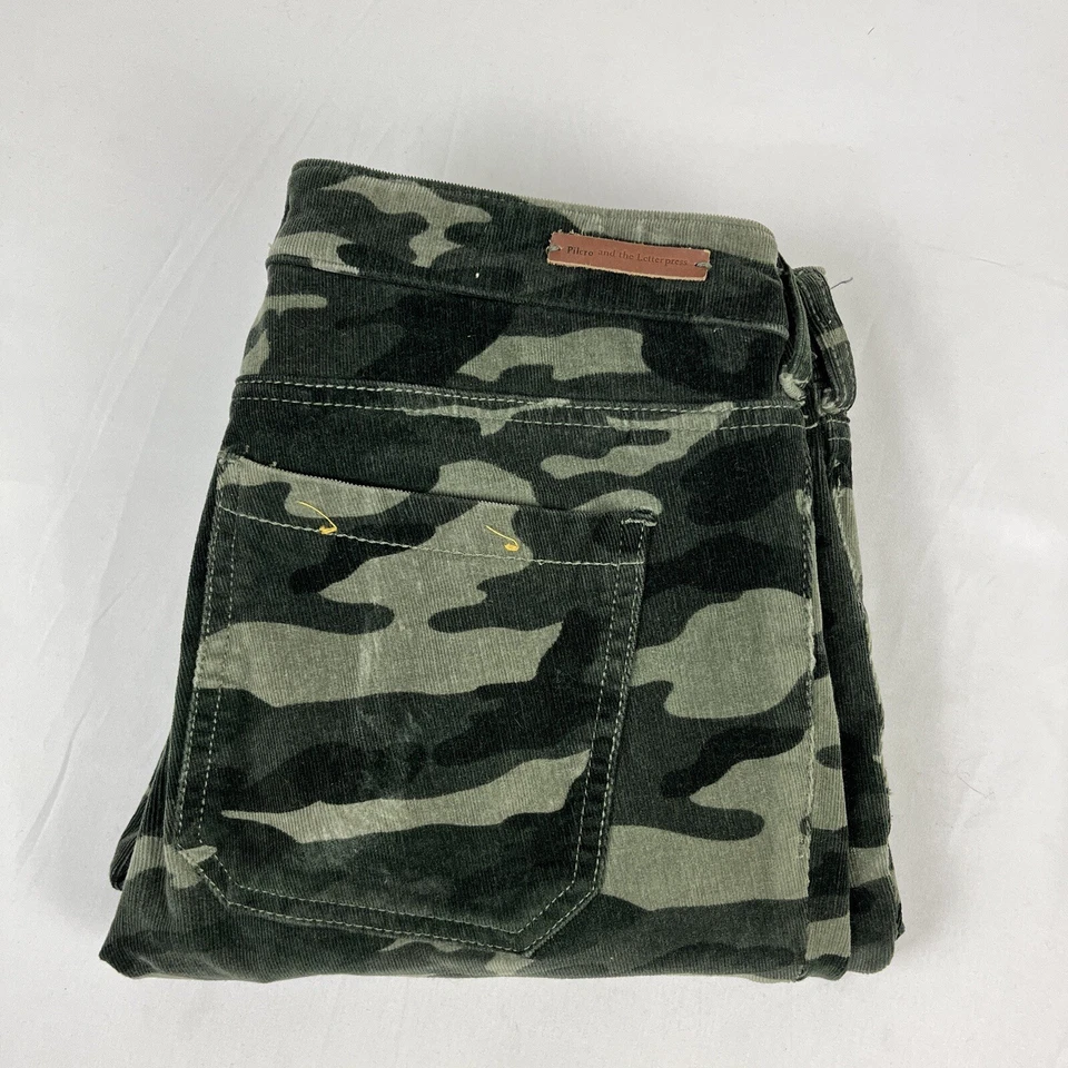 Anthropologie Pilcro Camo Corduroy Skinny Pants High Rise Womens Size 27 - Image 1 of 4