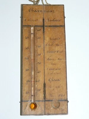 -ANCIEN THERMOMETRE XIXe DE VOYAGE OU DE POCHE CHAVANNAZ OPTICIEN PARIS 1840 - Photo 1/4