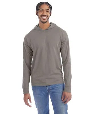 Hanes Mens 100% Cotton Garment-Dyed Hooded Long Sleeve Shirt GDH280 - Image 1 of 2