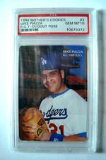 1994 Mother's Cookies #3 Mike Piazza R.O.Y Dugout Pose PSA 10 ~ Gem Mint