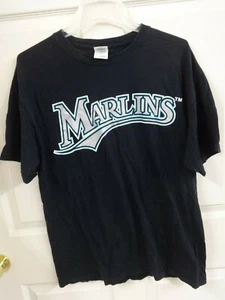 Vintage MLB Florida Marlins Willingham # 14 Signed Baseball T-Shirt Men Large - Picture 1 of 7