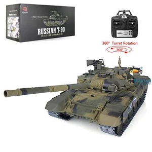 Henglong 1/16 7.0 Upgraded Metal Russia T90 RC RTR Tank 3938 360°Rotate Turret - Picture 1 of 12