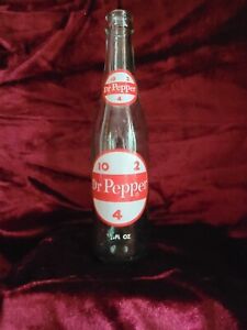 Vintage Dr Pepper 10 2 4 Glass Soda Bottle  10 oz - "New York" Printed On Bottom