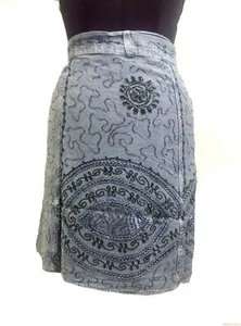 Grey Hippie Short Wrap Around Gypsy Skirt Rapron Indian Cotton dress beach skirt - Picture 1 of 3