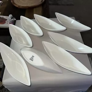 Set Of 8 Fortessa Fortaluxe Superwhite Banana Split /serving Bowls - Picture 1 of 4