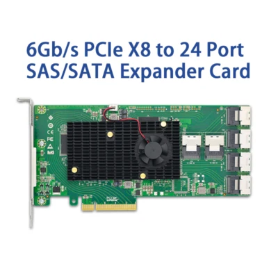 PCIe X8 to 24 Port 6Gb/s SAS/SATA Expander Card with miniSAS SFF-8087 - - Image 1 of 4